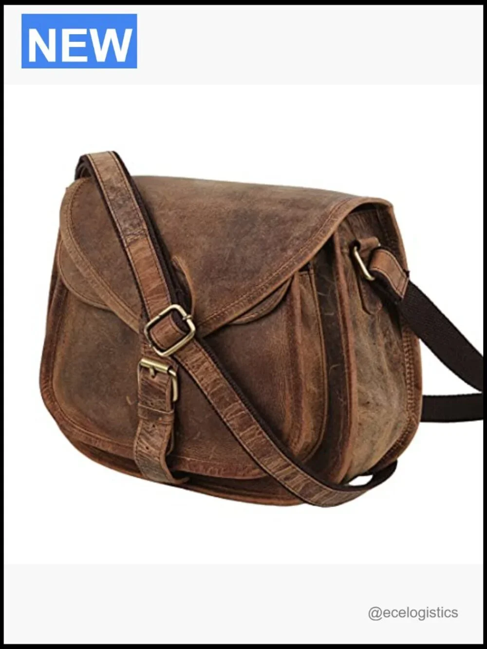 Full Grain Leather Crossbody Satchel Purse Tote Shoulder Bag